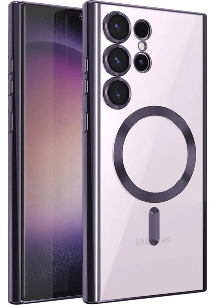 Samsung Galaxy S23 Ultra Kılıf Kross Magneticsafe Kapak - Mor Zrnet