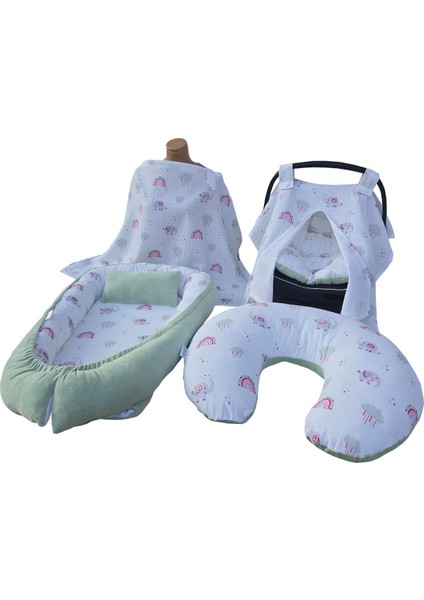 Kadife&müslin Babynest Seti - 5 Parça