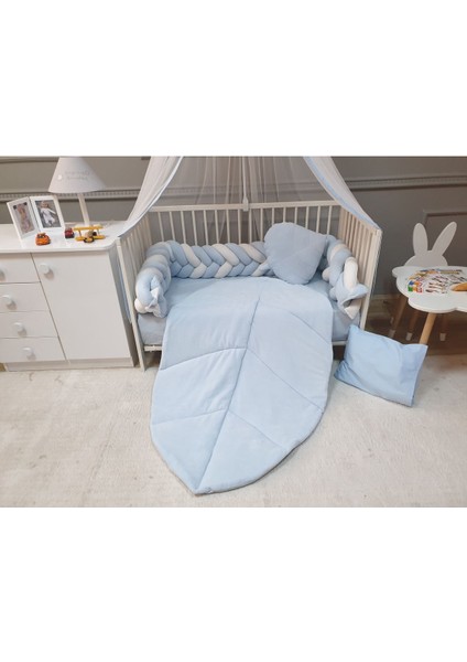 Kadife Beşik Uyku Seti - 5li Mısır Örgü Kenar Korumalı modelleri