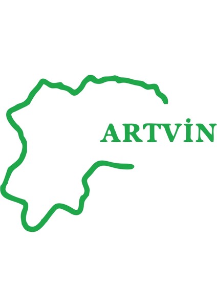 Artvin Harita Araba Sticker 17X17 cm Yeşil