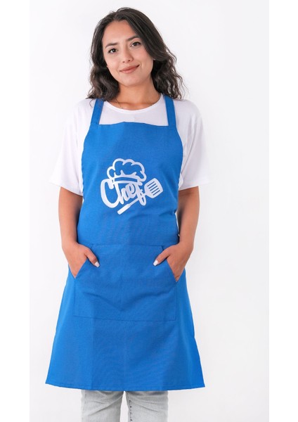 Mavi Unisex Mutfak Önlüğü, Şık ve Rahat Tasarım, 60x80 cm, Pamuk Polyester