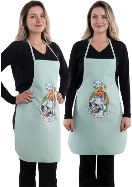 Yeşil ve siyah ikili mutfak önlüğü seti, şık ve kullanışlı tasarım fiyatları