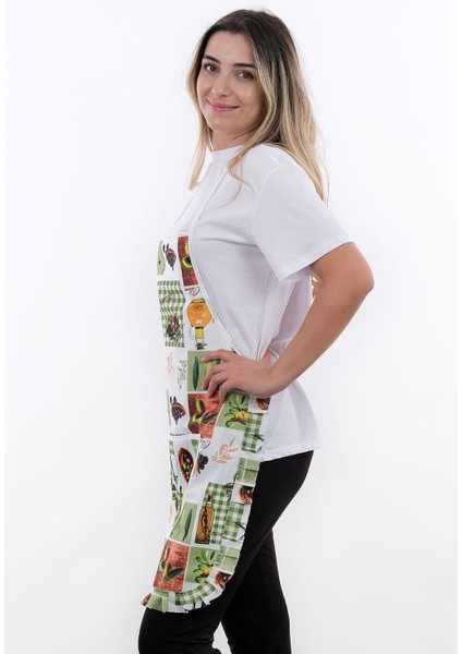 İkili Şık ve Sıvı Geçirmez Mutfak Önlüğü, 50x70, Yeşil, Polyester, Koruma ve Tarz fırsatları