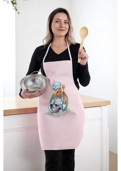 Siyah ve pembe leke tutmaz mutfak önlüğü seti, şık ve kullanışlı tasarım indirimleri