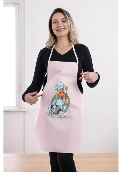 Siyah ve pembe leke tutmaz mutfak önlüğü seti, şık ve kullanışlı tasarım