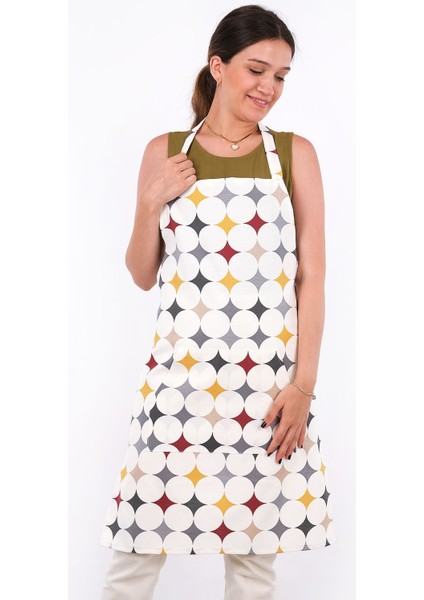 Beyaz Pamuk Polyester Mutfak Önlüğü 60x80 cm, şık ve kullanışlı