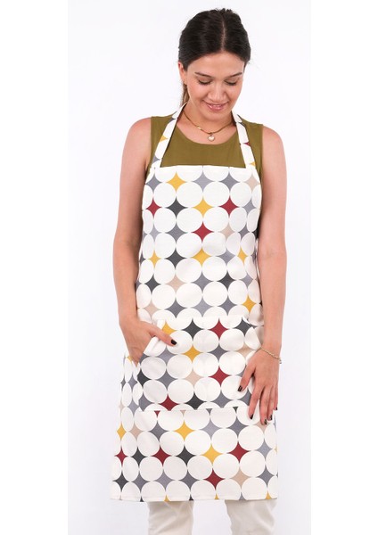 Beyaz Pamuk Polyester Mutfak Önlüğü 60x80 cm, şık ve kullanışlı