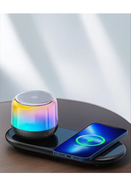 Magsafe Şarj Stantlı Kablosuz Rgb Hoparlör
