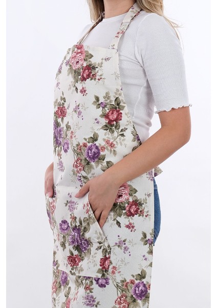 Ayarlanabilir Mor Gül Mutfak Önlüğü, Konfor ve Şıklık İçin 60x80 Pamuk Polyester fiyatları