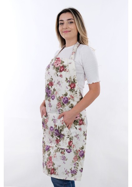 Ayarlanabilir Mor Gül Mutfak Önlüğü, Konfor ve Şıklık İçin 60x80 Pamuk Polyester modelleri
