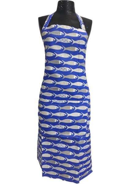 Mavi Zenica Mutfak Önlüğü, şık ve kullanışlı, pamuk polyester, 65x95 cm