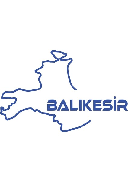 Balıkesir Harita Araba Sticker 17X17 cm Mavi