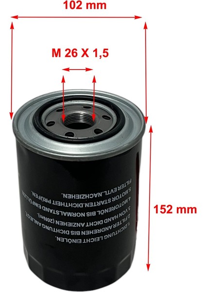 Mitsubishi Fuso Canter Turbo Civatalı FE511 FE519 FE639 FE659T FE711 FE839 FE859 Yağ Filtresi fiyatları