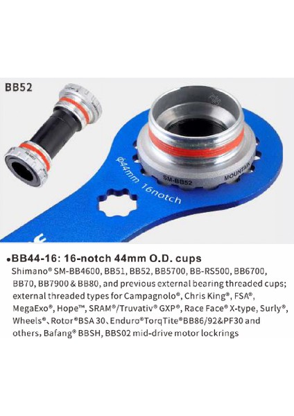 TL-FC25 Bisiklet Orta Göbek Anahtarı 41/44MM modelleri