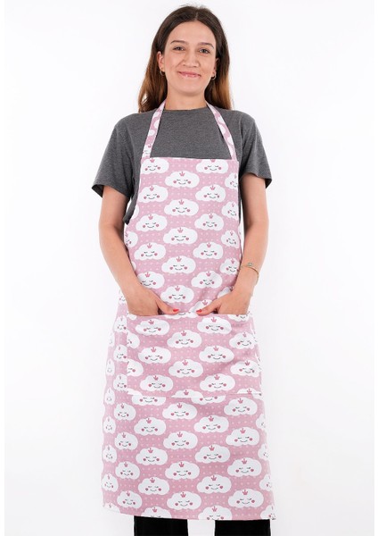 Şık ve kullanışlı mutfak önlüğü, rahat tasarım, dayanıklı ve güzel pembe renkli.