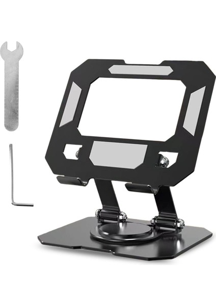 Masa Üstü Metal Tablet ve Telefon Tutucu 360 Derece Dönebilen Siyah Stand modelleri