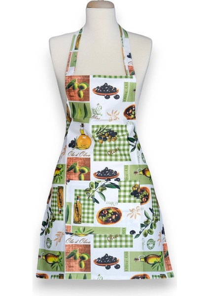 İki Adet Sıvı Geçirmez Mutfak Önlüğü Seti, 50x70, Pamuk Polyester, Yeşil modelleri