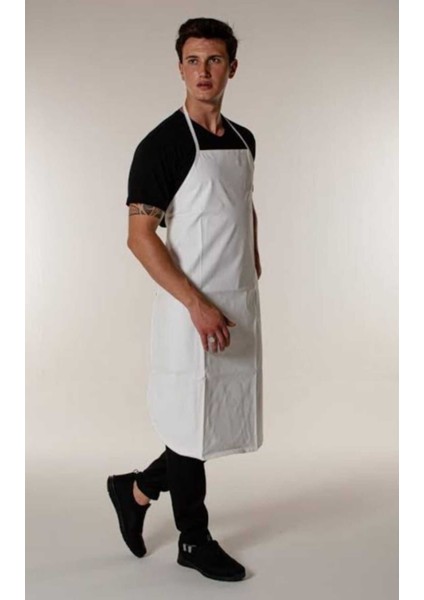 Beyaz PVC mutfak önlüğü 70x100 askılı şık ve kullanışlı mutfak aksesuarı modelleri