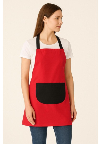 Kırmızı Unisex Mutfak Önlüğü, Keten, 85x60, Şık ve Koruyucu Tasarım fiyatları