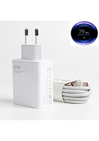 67W Turbo Şarj Aleti Şarj Cihazı Kablo Adaptör Set ve 2021 Sonrası Tüm Telefonlarda Uyumlu Hızlı Şarj Aleti Type C Şarj Aleti fiyatları