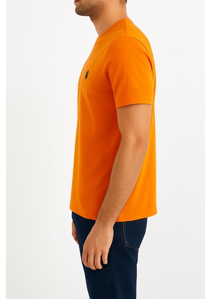 Erkek Turuncu Bisiklet Yaka Regular Fit Basic Tişört C1T0N2O2 fiyatları