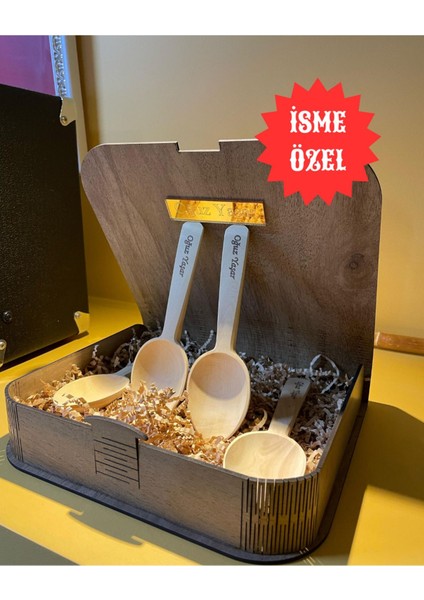 Isme Özel Ahşap Kutulu Ankara Şimşir Oyun Kaşığı Takımı fırsatları