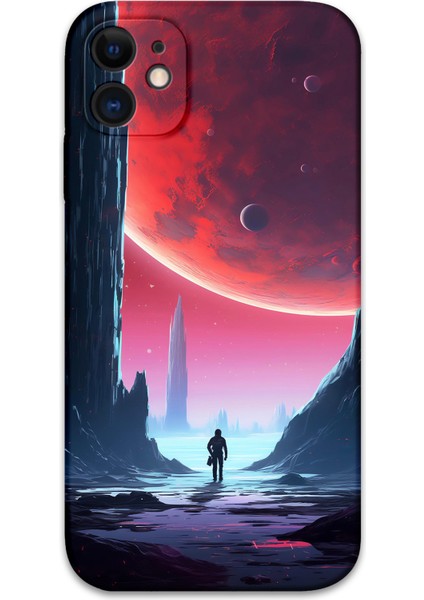 iPhone 12 Uyumlu Uzay Desenli Telefon Kılıfı + Ekran Koruyucu - 5860