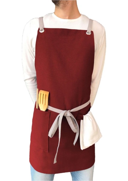 Şık Bordo Tasarım Önlük, Rahat ve Modern Kullanım İçin, 155x220, Pamuk Polyester fiyatları