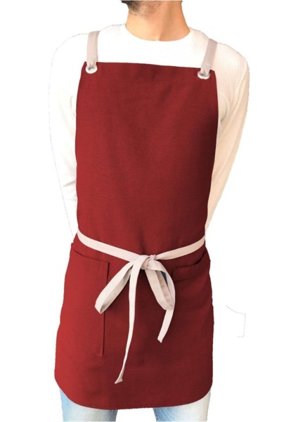 Şık Bordo Tasarım Önlük, Rahat ve Modern Kullanım İçin, 155x220, Pamuk Polyester fırsatları