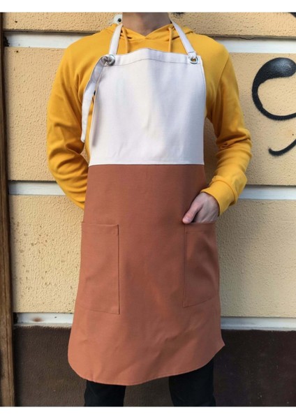 HD-02 Tasarım Önlük, Krem-Kiremit Kahve, 160x48, Pamuk Polyester, Şık ve Kullanışlı fiyatları