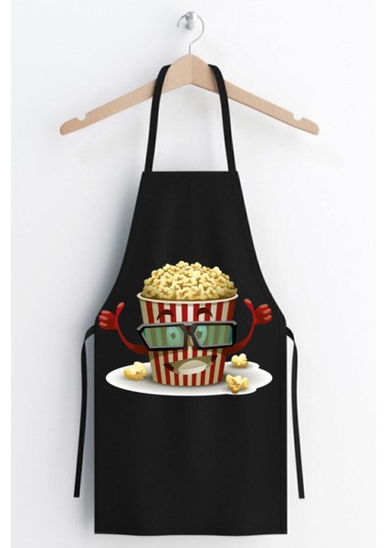 Siyah mutfak önlüğü, şık ve kullanışlı tasarım, polyester, 50x70 cm