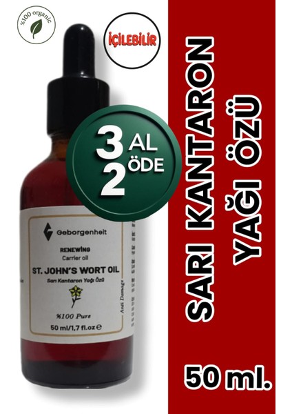 Sarı Kantaron Yağı İÇİLEBİLİR Saf Doğal 50 ml Katkısız Geneleksel Yöntem İle Üretildi