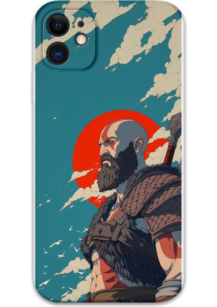 iPhone 11 Uyumlu Kratos Desenli Telefon Kılıfı + Ekran Koruyucu - 5824