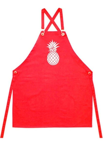 Ananas Desenli Renkli Mutfak Önlüğü, Şık ve Şık Tasarım, Kumaş Malzeme