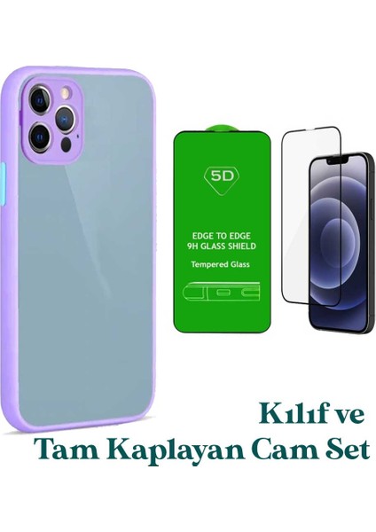 Apple iPhone 12 Pro Max Uyumlu Montreal Kılıf ve Tam Kaplayan Cam Set