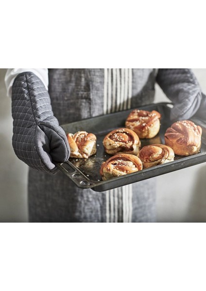 Gri Mutfak Eldiveni, 33 cm, dayanıklı keten, şık tasarım modelleri