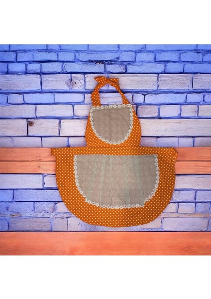 Turuncu mutfak önlüğü, şık ve pratik, rahat tasarım, yüksek kalite, 45x100 cm