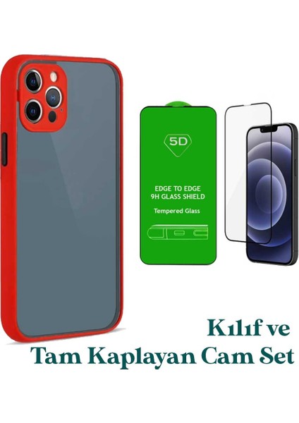 Apple iPhone 12 Pro Uyumlu Montreal Kılıf ve Tam Kaplayan Cam Set