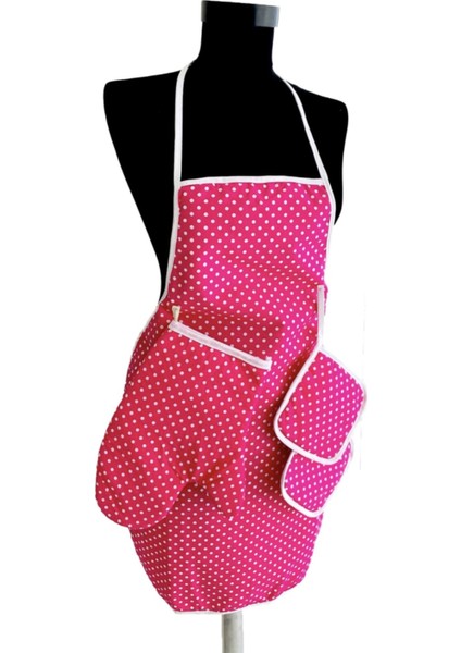 Fuşya Mutfak Seti: Su Geçirmez Önlük, Isı Yalıtımlı Eldiven ve Tutaç, 50x70 cm fiyatları