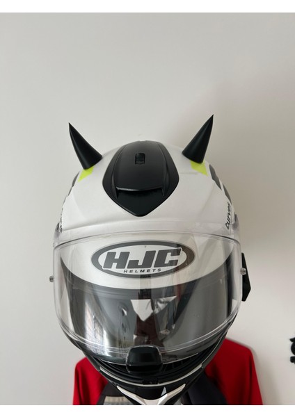 3D Kask Boynuzu – Siyah, 5.5 cm | Motosiklet, Bisiklet, Scooter Kask Aksesuarı