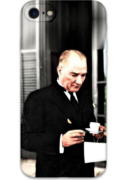iPhone 7 Uyumlu Atatürk Desenli Telefon Kılıfı + Ekran Koruyucu - 5850