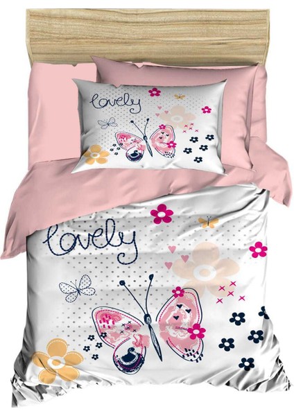 Dijital Baskılı 3D Pamuklu Yenidoğan Bebek Nevresim Takımı Lovely Butterfly