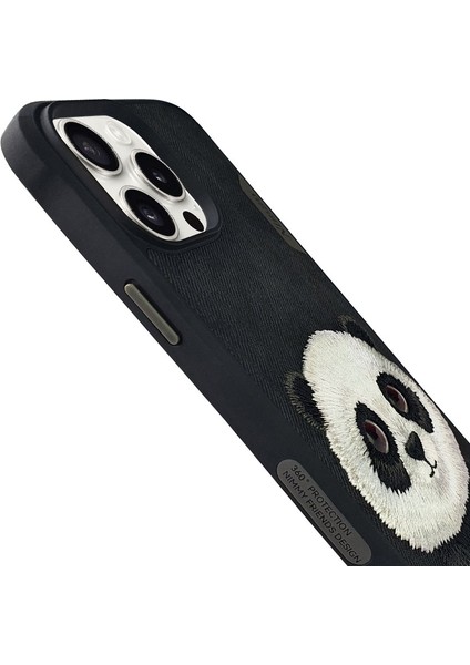 iPhone 15 Pro Uyumlu 3D Göz Panda Detaylı Gerçek Nakış İşlemeli Kabartmalı Big Eyes Kılıf modelleri