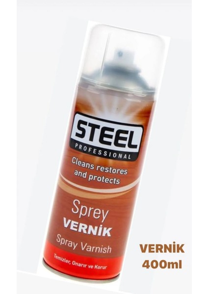 400ML Vernik Hızlı Kuruma Özellikli Sprey Vernik Temizler Korur