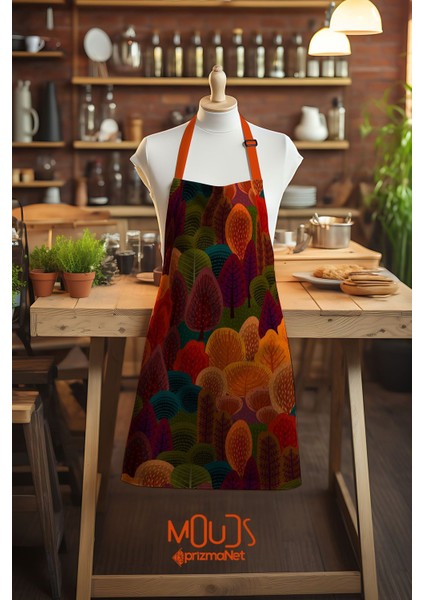 Renkli süet görünümlü mutfak önlüğü, 55x75 cm, pamuk polyester, şık ve kullanışlı