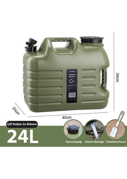 Galon Air Pe Musluklu Su Bidonu 24 Litre Green