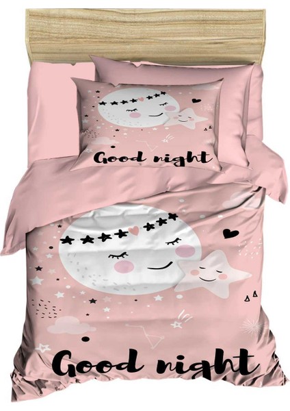 Yenidoğan Kız Bebek Nevresim Takımı &#37; 100 Pamuklu Good Night