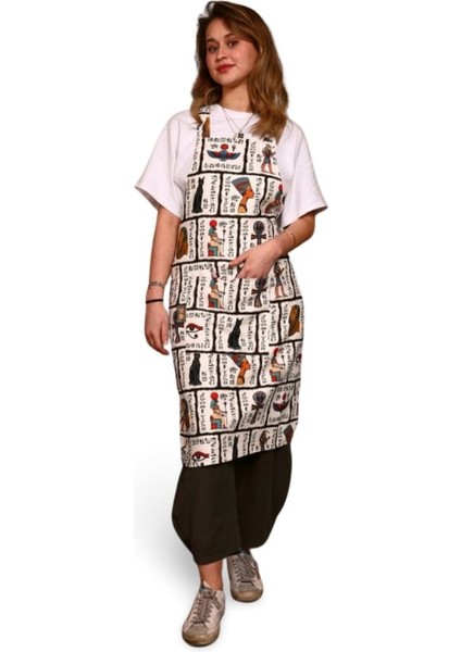 Çok Renkli Pamuk Polyester Mutfak Önlüğü 96x65 cm