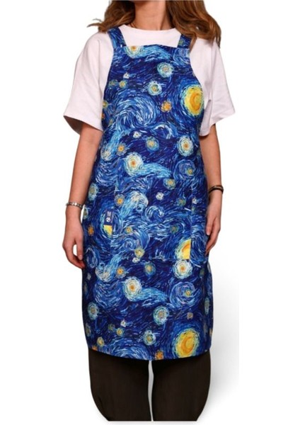 Renkli ve şık mutfak önlüğü, pamuk-polyester, 96x65 cm, mavi ve çeşitli renkler fırsatları