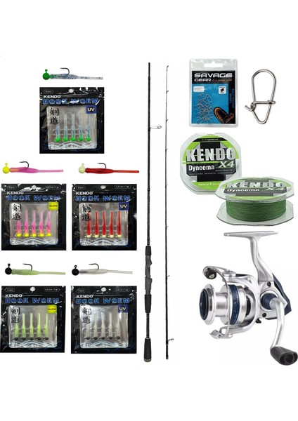 Yekoutdoor Hookworm Lrf Seti Okuma Epixor Ultra Light Game 213CM 1-8gr Olta Kamışı&okuma ARIA-1000A 1bb Olta Makinesi